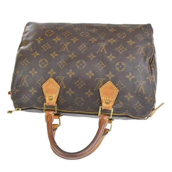 Authenticity Guaranteed LOUIS VUITTON Speedy 30 Travel Hand Bag Monogram Leather - Picture 2 of 16